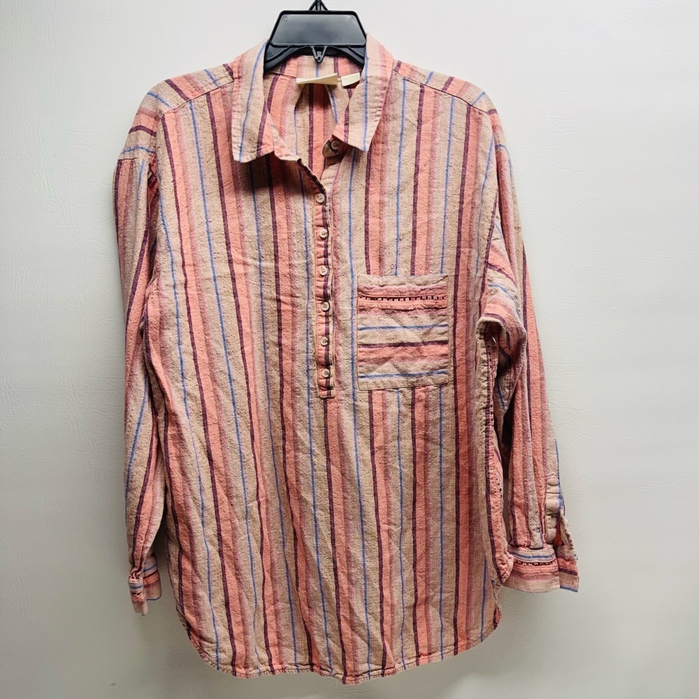 Maeve by Anthropologie womens top size XL striped blouse